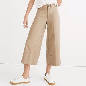 Madewell Langford Wide-Leg Crop Pants in Light Latte Classic Chinos Size 28